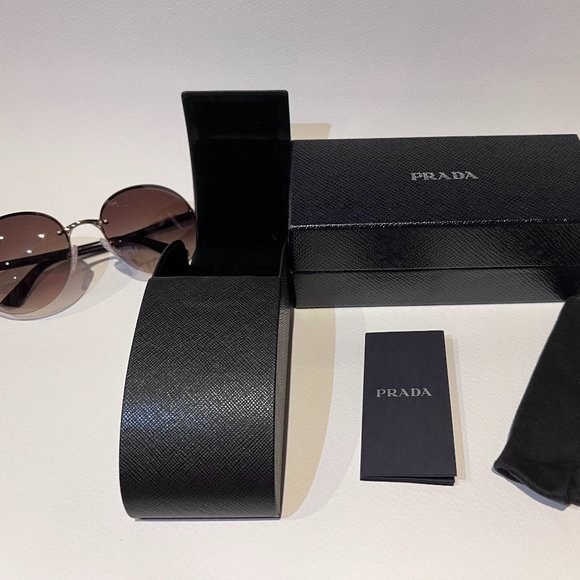 PRADA Black Semi-Rimless Gradient Sunglasses - Picture 2 of 10